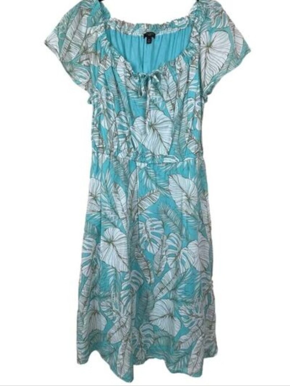 🌴NWT TALBOTS Palm DRESS 100%COTTON